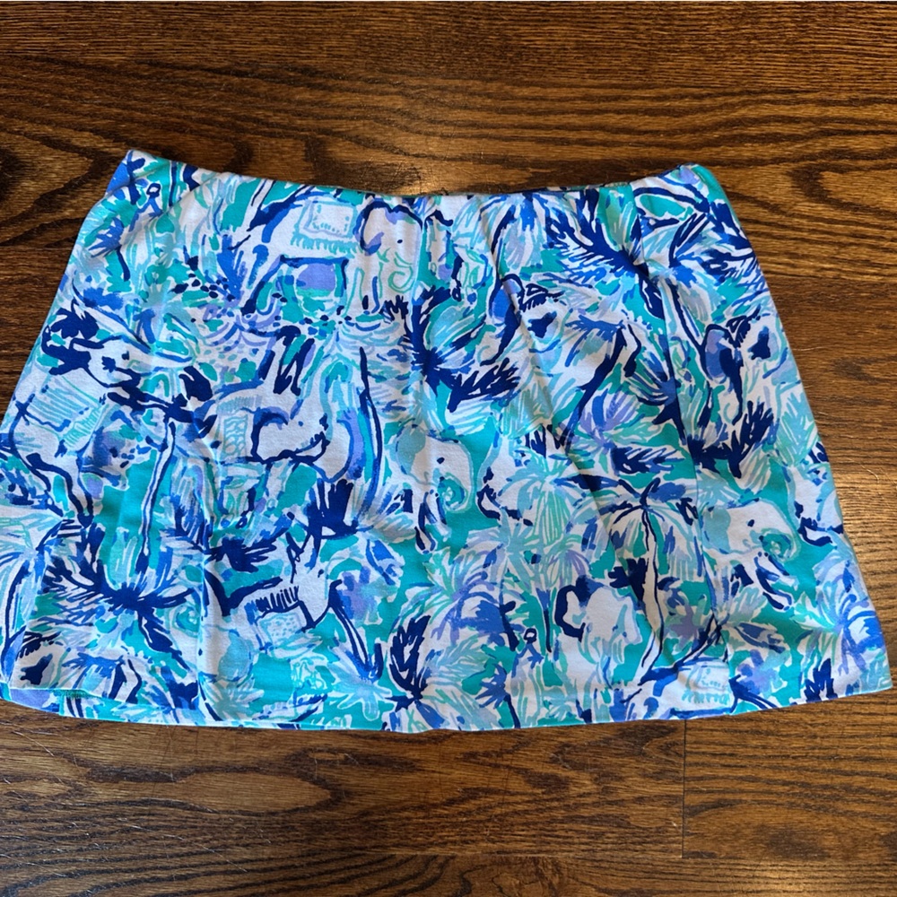 Lilly Pulitzer Blue and Green Floral Skirt